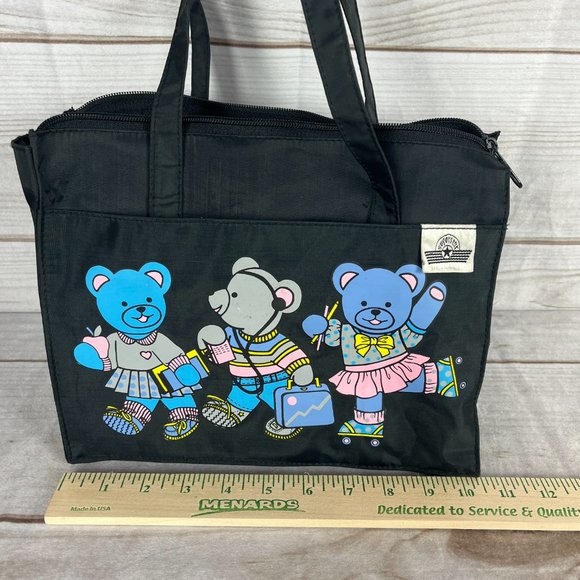 Vintage Superstar Mischief Makers Blue Bear Bag Tote Retro 10.5" x 4" x 8.5" NYC - Picture 9 of 11
